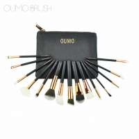 OUMO--2018 Amazon Best seller 15pcs OEM customer logo rose gold Makeup Brush With PU Bag