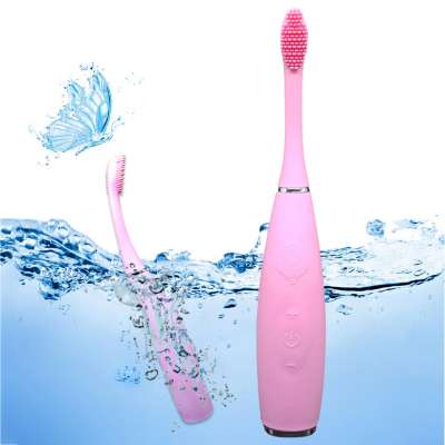 OEM Whitening Teeth Silicone sonic Rechargeable electronic tooth brush with IPX7 waterproof